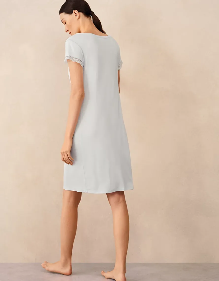 Jersey V-Neck Lace Trim Nightie