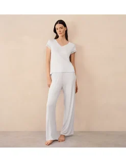 Jersey V-Neck Lace Trim Pyjama Set