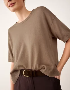 Knitted T-shirt with Recycled Cotton