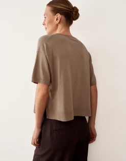 Knitted T-shirt with Recycled Cotton