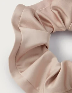 Large Satin Trim Scrunchie