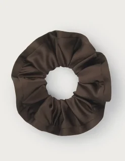 Large Satin Trim Scrunchie