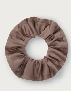 Large Satin Trim Scrunchie