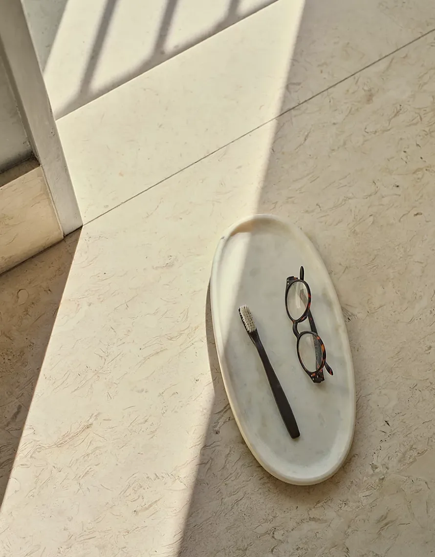Larton Marble Oval Tray