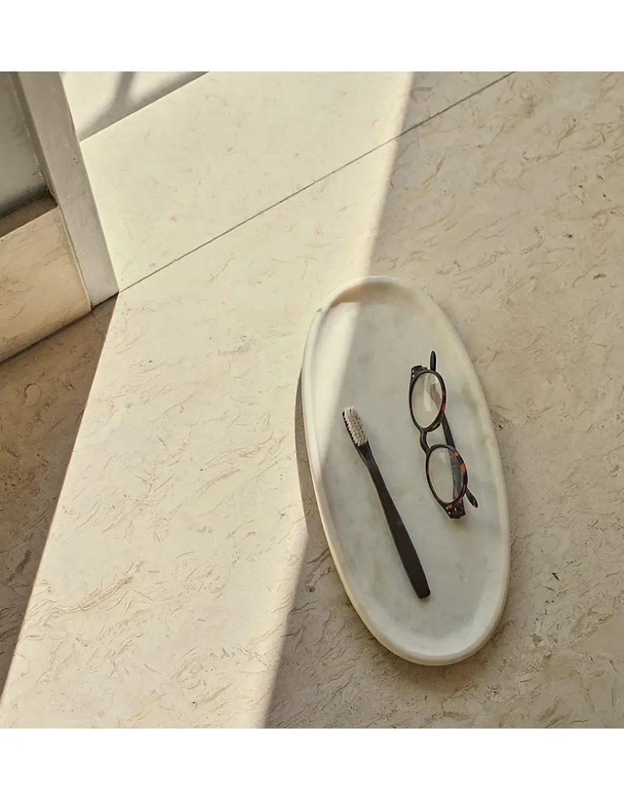 Larton Marble Oval Tray