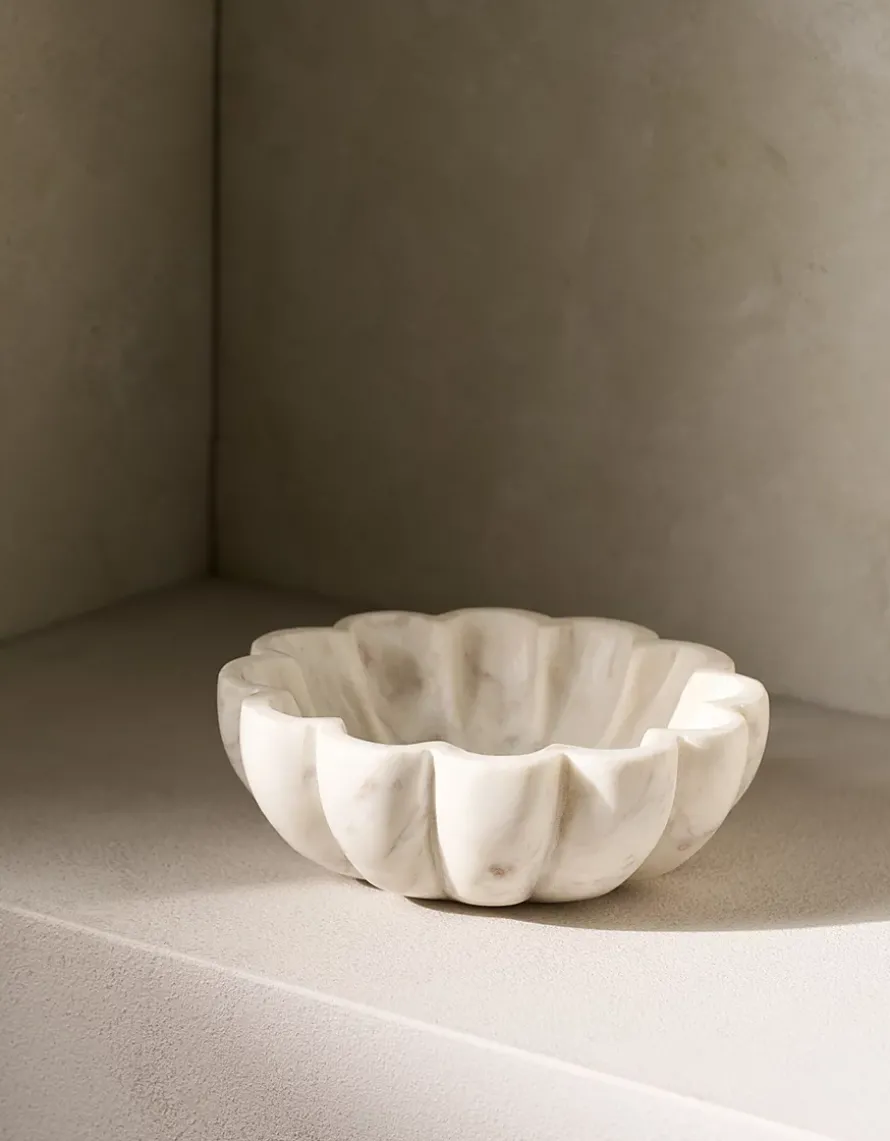 Larton Scalloped Marble Bowl