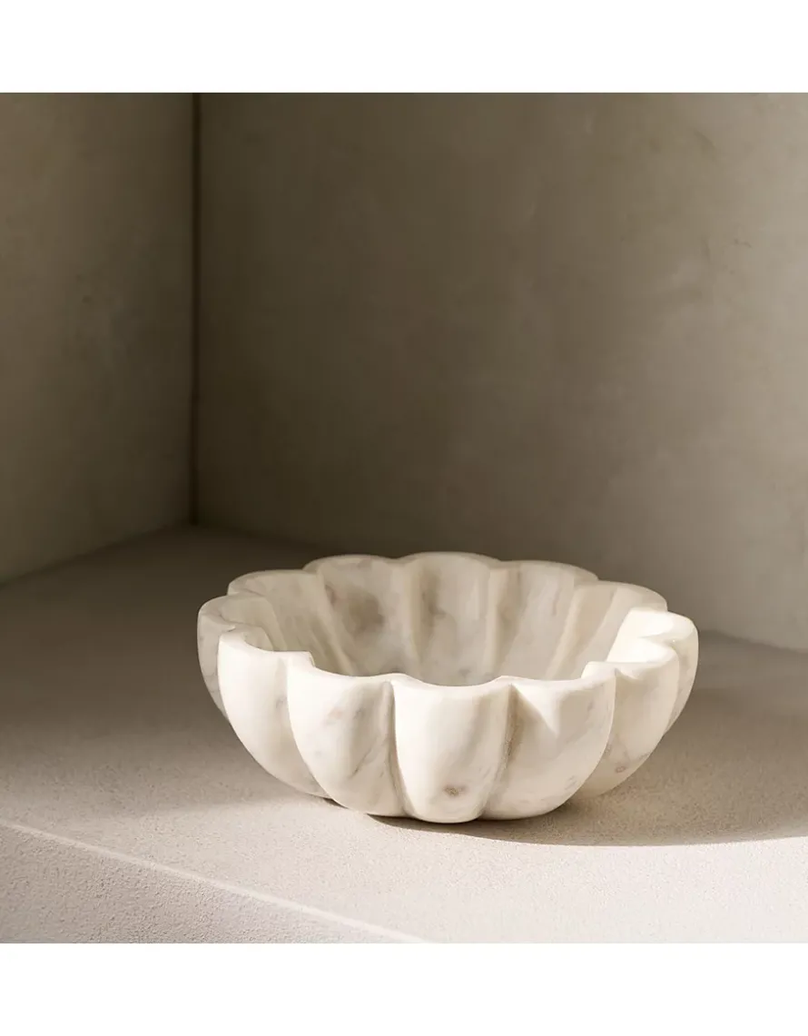 Larton Scalloped Marble Bowl
