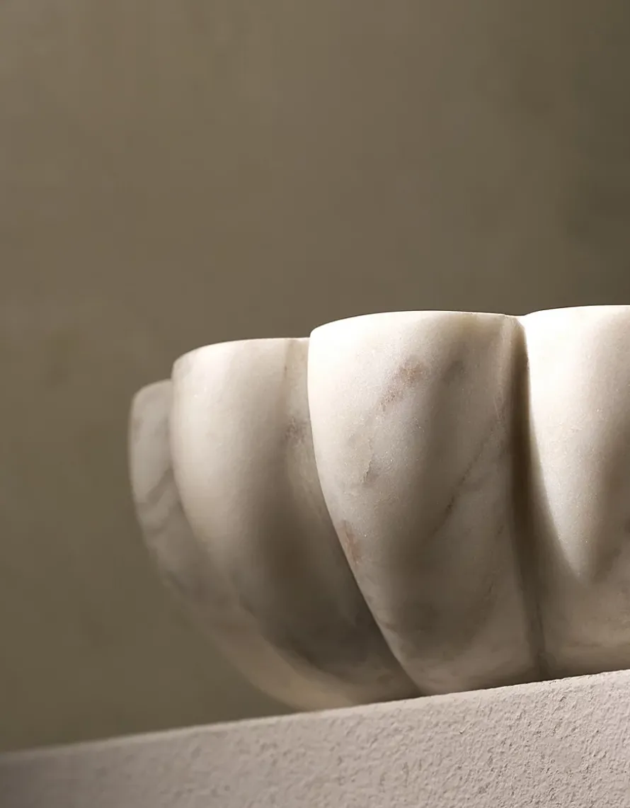 Larton Scalloped Marble Bowl