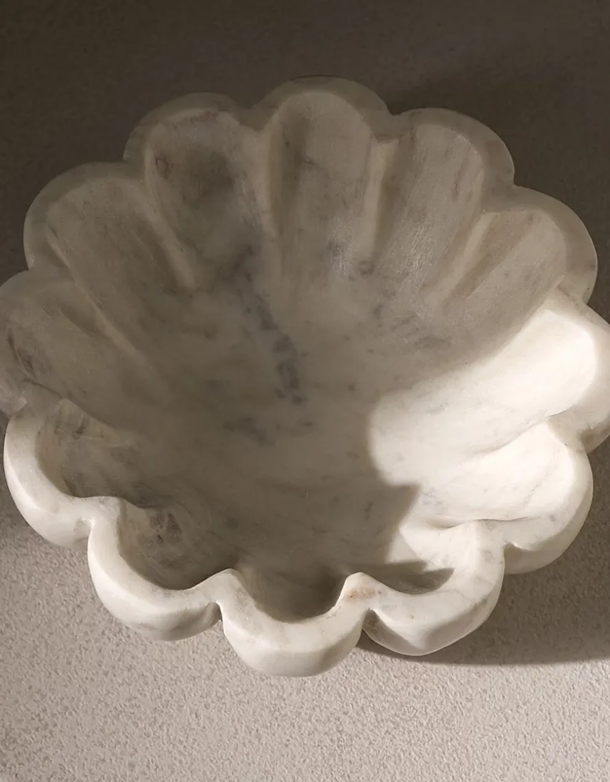 Larton Scalloped Marble Bowl