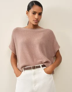 Layering Cashmere Extended Shoulder T-shirt