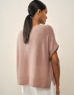 Layering Cashmere Extended Shoulder T-shirt