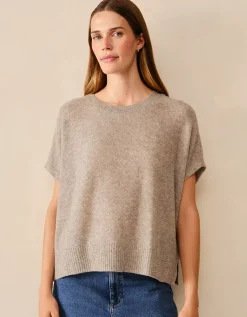 Layering Cashmere Extended Shoulder T-shirt