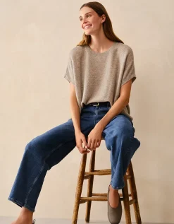 Layering Cashmere Extended Shoulder T-shirt