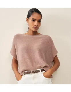 Layering Cashmere Extended Shoulder T-shirt