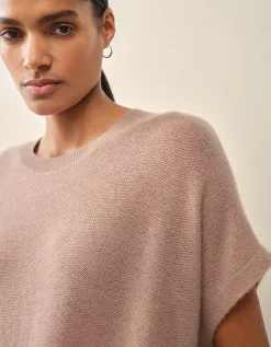 Layering Cashmere Extended Shoulder T-shirt