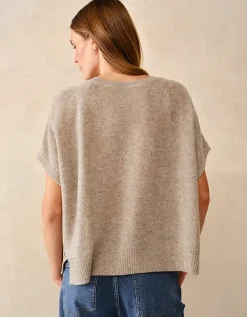 Layering Cashmere Extended Shoulder T-shirt