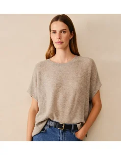 Layering Cashmere Extended Shoulder T-shirt