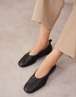 Leather High Vamp Ballet Shoes
