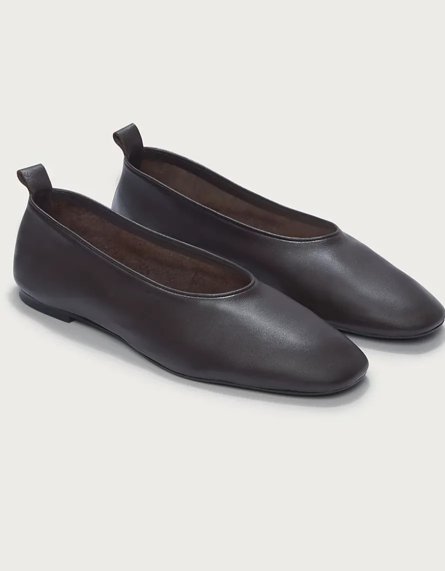 Leather High Vamp Ballet Shoes