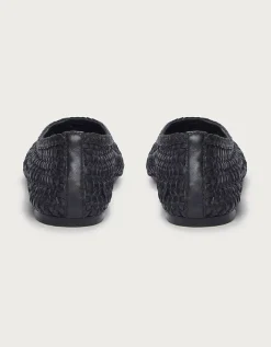 Leather Woven Ballet Pumps