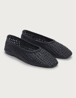 Leather Woven Ballet Pumps