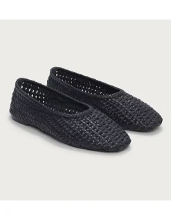 Leather Woven Ballet Pumps