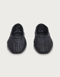 Leather Woven Ballet Pumps