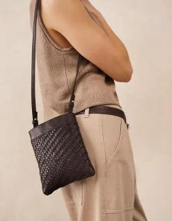 Leather Woven Crossbody Bag