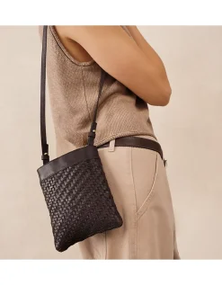 Leather Woven Crossbody Bag