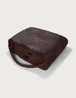 Leather Woven Oversized Shoulder Bag