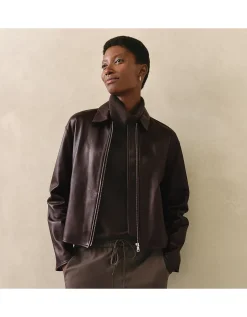 Leather Zip Through Jacket