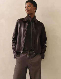 Leather Zip Through Jacket