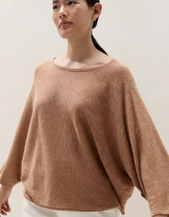 Linen Cotton Oversized Batwing Jumper