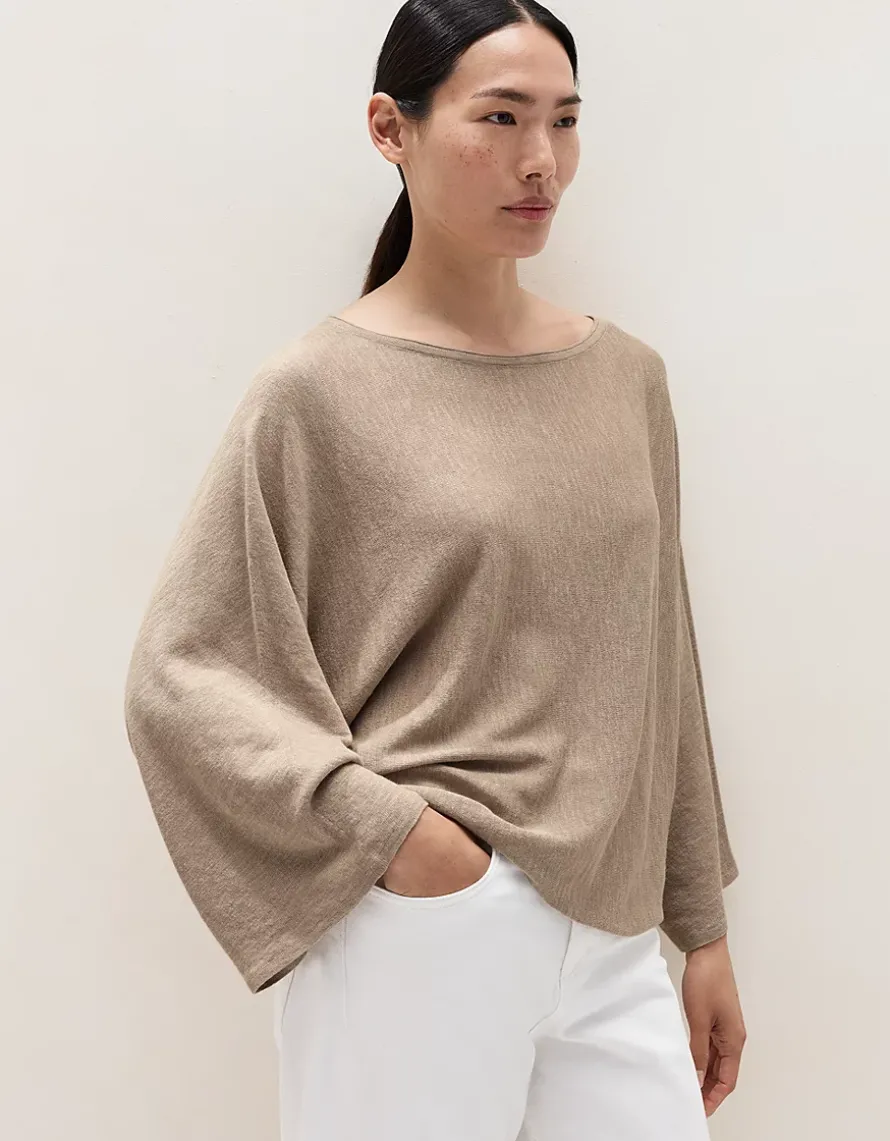 Linen Cotton Oversized Batwing Jumper