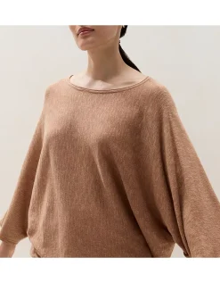 Linen Cotton Oversized Batwing Jumper