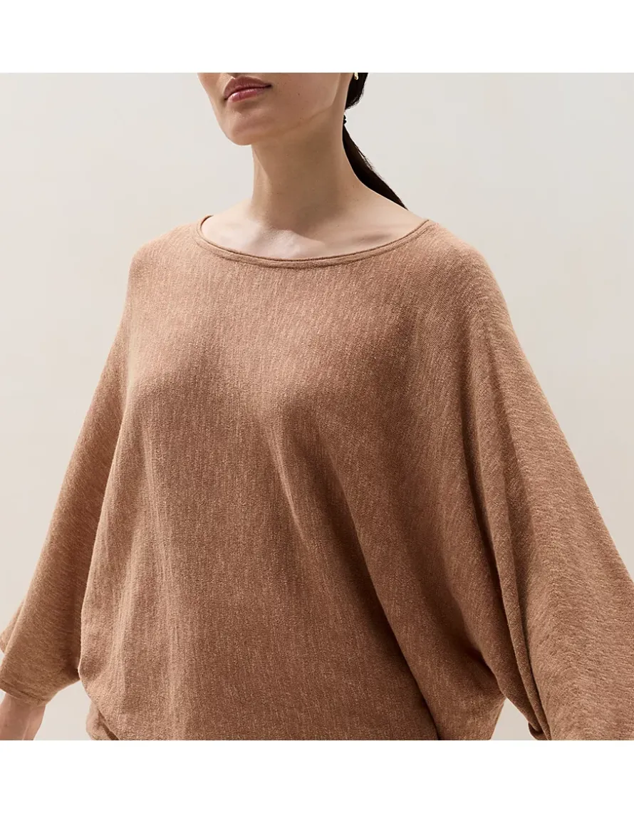 Linen Cotton Oversized Batwing Jumper