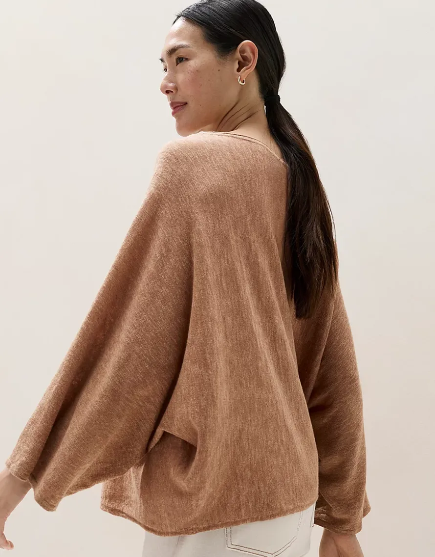 Linen Cotton Oversized Batwing Jumper