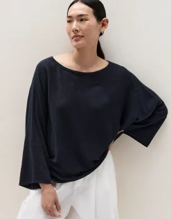Linen Cotton Oversized Batwing Jumper