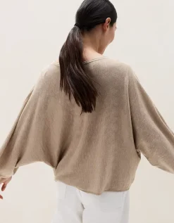 Linen Cotton Oversized Batwing Jumper