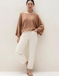 Linen Cotton Oversized Batwing Jumper