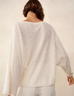 Linen Cotton Oversized Batwing Jumper
