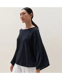 Linen Cotton Oversized Batwing Jumper