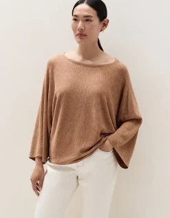 Linen Cotton Oversized Batwing Jumper