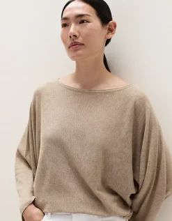 Linen Cotton Oversized Batwing Jumper