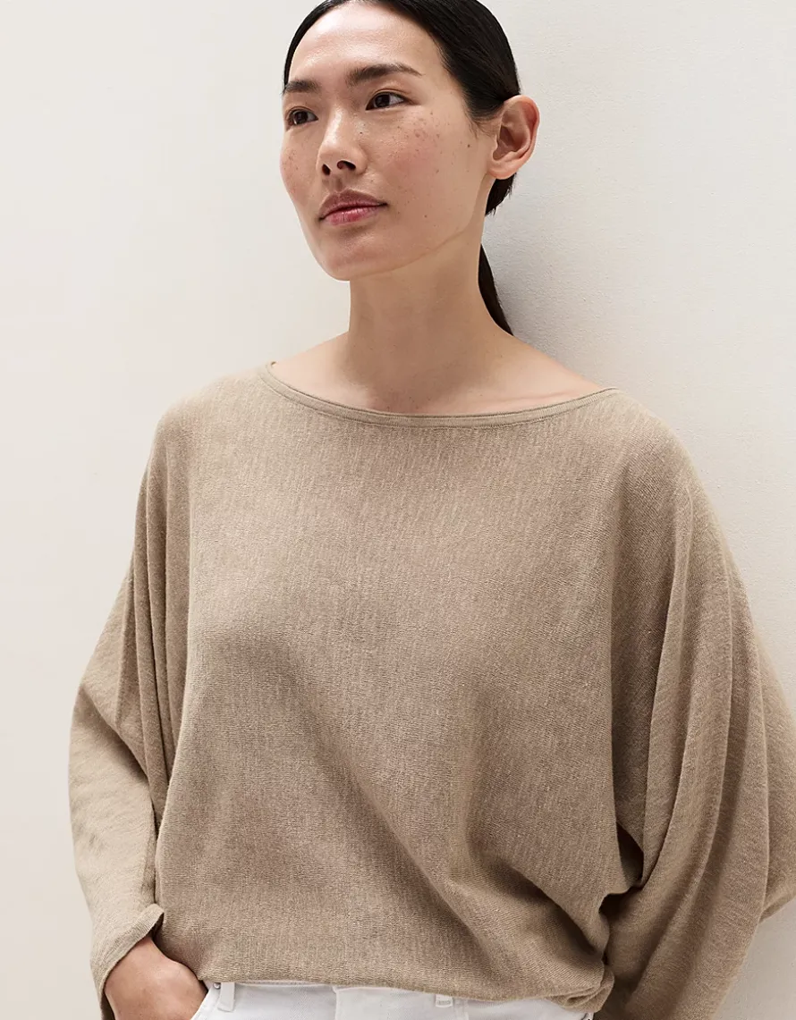 Linen Cotton Oversized Batwing Jumper