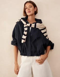 Linen Cropped Parka