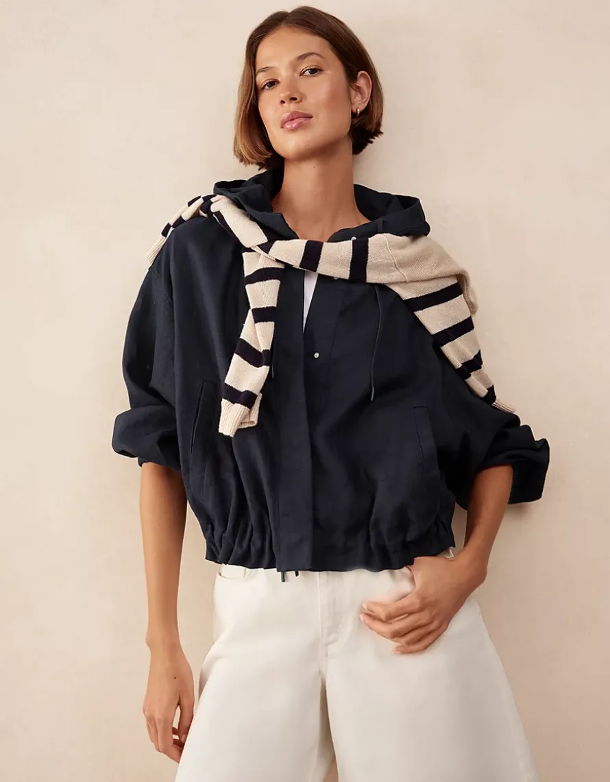 Linen Cropped Parka