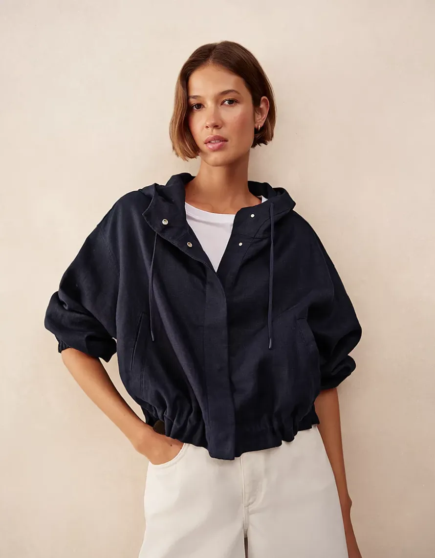 Linen Cropped Parka