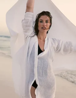 Linen Gauze Shirt Cover Up