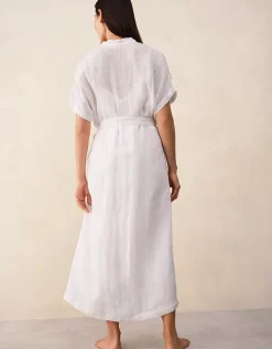 Linen Gauze Short Sleeve Robe